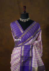Lilac Lavender - Kanimozhi - Soft Silk Vintage Big Checks with Rettapet Border - Best for Festive Wear