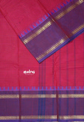 Queen's Rose - Karthigai silk cotton rettapeta border with muthu kattam