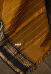 Mustard Honey - Karthigai Silk Cotton with Traditional Rettapet and Temple Border - Best for Wedding Functions