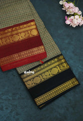 Karthigai silk cotton Muthukattam rudraksham mayil Rettapet Ganga Jamuna border  - Grey