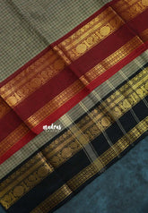 Karthigai silk cotton Muthukattam rudraksham mayil Rettapet Ganga Jamuna border - Grey