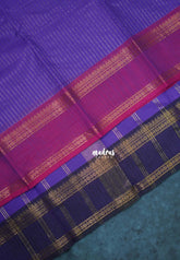 Lavender Purple - Karthigai Mercerised Cotton Saree Zari Stripes with Ganaga Jamuna Border - Best for Temple Visit | Pooja Funtions