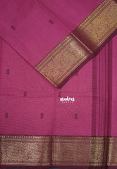 Mauve Pink - Karthigai Mercerised Cotton Vanasingaram Border with Buttas - Best for Temple Visit | Pooja Funtions