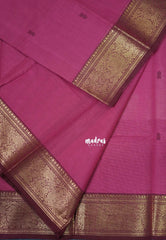 Mauve Pink - Karthigai Mercerised Cotton Vanasingaram Border with Buttas - Best for Temple Visit | Pooja Funtions