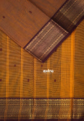 Mustard Glow - Karthigai Mercerised cotton small neli Border with Buttas - Best for Gifting
