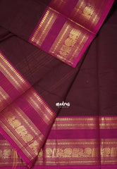 Majestic Maroon - Karthigai Mercerised Cotton Mayil, Rudraksham Border - Best for Pooja Wear | Festive Wear