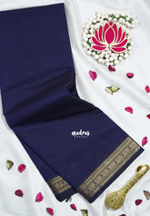 Midnight Blue - Karthigai Mercerised cotton annam border - Best for Pooja Wear | Festive Wear
