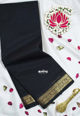 Jet Black - Karthigai Mercerised cotton annam border - Best for Pooja Wear | Festive Wear