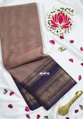 Mauve Taupe - Karthigai Mercerised Cotton Mayil, Rudraksham Border - Best for Pooja Wear | Festive Wear