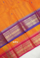 Orange - Karthigai silk cotton rudraksham Ganga jamuna border