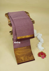 Vintage Mauve - Karthigai silk cotton Getti Zari and Peacock Border