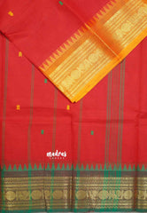 Red - Karthigai silk cotton rudraksham Ganga jamuna border
