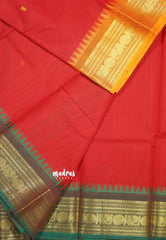 Red - Karthigai silk cotton rudraksham Ganga jamuna border