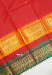 Red - Karthigai silk cotton rudraksham Ganga jamuna border