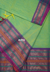 Mint Green - Karthigai Silk Cotton Rudhraksham Multi border - Best for Wedding Functions | Temple Visit
