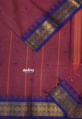 Rosewood Pink - Karthigai silk cotton rudraksham with buttas with temple weaving