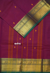 Beet Pink - Karthigai silk cotton bavanji floral border - Best for Temple Visit