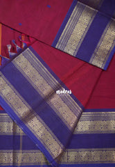 Beet Pink - Karthigai Silk Cotton Buttas Rettapet Heart Border - Best for Wedding Functions