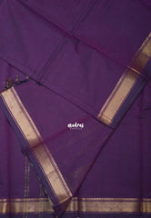 Royal Purple - Karthigai silk cotton small Bavanji border - Best for Temple Visit