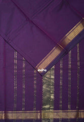 Royal Purple - Karthigai silk cotton small Bavanji border - Best for Temple Visit