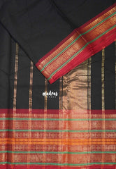 Ebony Black - Karthigai Silk Cotton Rudhraksham Multi border - Best for Wedding Functions | Temple Visit