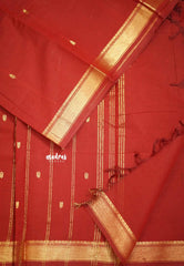 Karthigai silk cotton small Bavanji border - Nayanthara Red