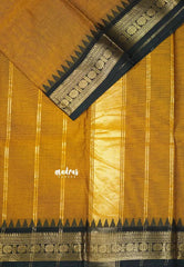 Honey Mustard - Karthigai silk cotton plain body self rudraksham border
