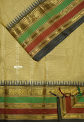 Sandal - Karthigai silk cotton plain body multiborder with annam