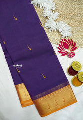 Karthigai silk cotton paithani border - Purple with yellow