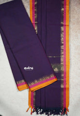 Jamun purple - Aparna (ONLY TOP AND DUPATTA) karthigai silk cotton small temple border salwar suit Unstitched (Copy)