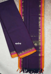 Jamun purple - Aparna (ONLY TOP AND DUPATTA) karthigai silk cotton small temple border salwar suit Unstitched (Copy)