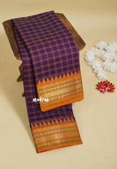 Jamun Purple - Karthigai silk cotton big muthu kattam getti border