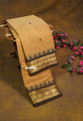 Powder Sandal - Karthigai silk cotton rudraksham with temple weaving border - Best for Wedding Functions