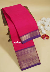 Queen's Pink - Karthigai silk cotton Bavanji and small Rudraksham big Border