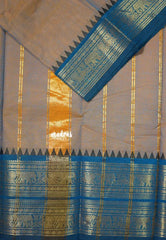 Dual Shade Light Brown - Karthigai silk cotton plain body annam yanai double border - Best for Gifting | Temple visit