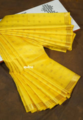 Mango Yellow - Khadi Silk Saree with Zari Border and Buttas - Best for Office Wear
