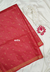 Classic Red - Khadi Silk Saree with Zari Border and Buttas - Best for Office Wear