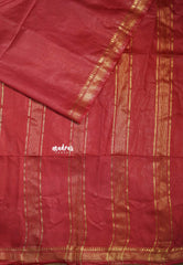 Maroon Red - Khadi Silk Plain Body with Zari Border - Best for Office Wear