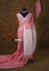 Pastel Rosewood - khadi silk small tissue border with tissue pallu