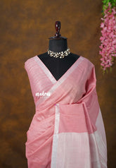 Pastel Rosewood - khadi silk small tissue border with tissue pallu