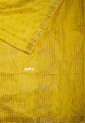 Mango Yellow - Khadi Silk Saree with Zari Border and Buttas - Best for Office Wear