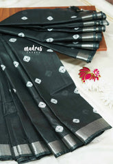 Black - khadi silk with shibori prints