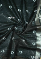 Black - khadi silk with shibori prints