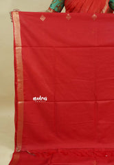 Classic Red - Khadi Silk with Tissue Border and Buttas
