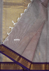 Pastel Purple - Korvai silk cotton saree with Small Border - Best for Festive Wear