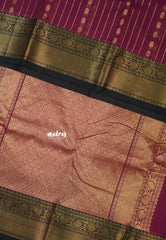 Beetroot Pink - Korvai silk cotton rich pallu With vaira oosi body - Best for Festive wear