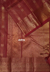 Brick Red - Korvai Silk Cotton Muthukattam Rich Pallu and Yaanai, Mayil Border with Mayil Buttas - Best for Wedding Functions