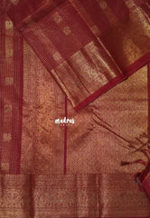 Brick Red - Korvai Silk Cotton Muthukattam Rich Pallu and Yaanai, Mayil Border with Mayil Buttas - Best for Wedding Functions