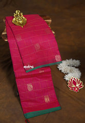 Queen's Pink - Korvai silk cotton Checks With annam Buttas - Best for Wedding Functions