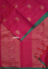 Queen's Pink - Korvai silk cotton Checks With annam Buttas - Best for Wedding Functions
